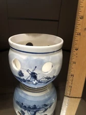 Delft Blauw Hand Painted Made in Holland 4-1/2" Votive Holder.  Vintage.