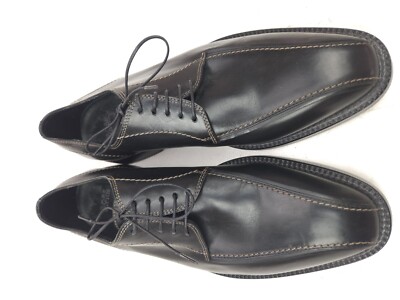 Mens Hugo Boss Bicycle Toe Dress Shoes Black Leather Size  display picture 1
