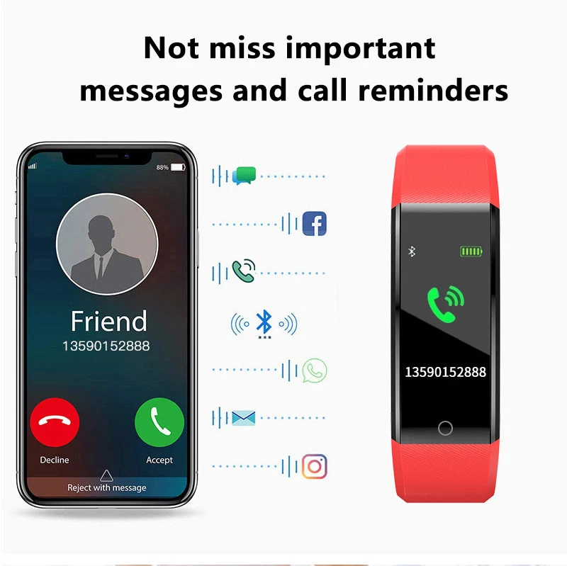 Fitness Smart Watch Activity Tracker Heart Rate For Women Men Oxygen BP Monitor - Image 3 of 4