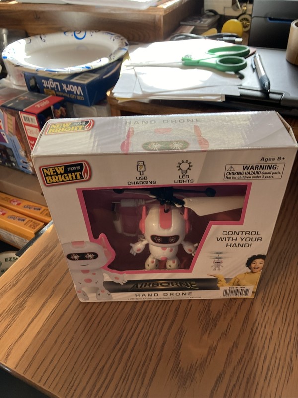 AIRBORNE HAND DRONE LIGHTS CONTROL WITH YOUR HAND USB PORT PINK NEW IN BOX!!