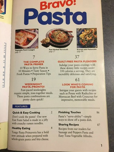 Betty Crocker Cookbook Bravo Pasta No. 79 1992 Mini Mag Paperback - Picture 3 of 3