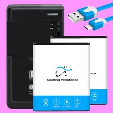 2x 3770mAh Excellent Battery Charger USB Cable for Motorola Moto E5 Play XT1921