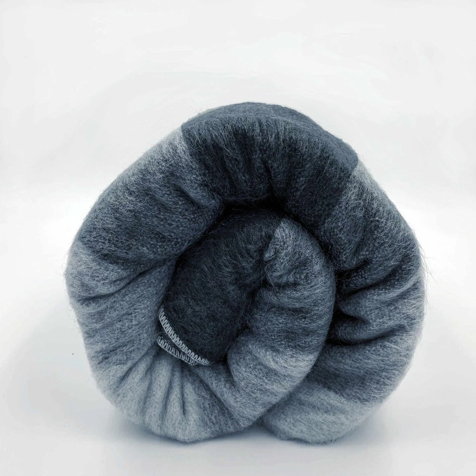 Cobertor xadrez de lã alpaca lhama listrado cinza macio e quente 90 x 65 rainha - Imagem 3 de 4