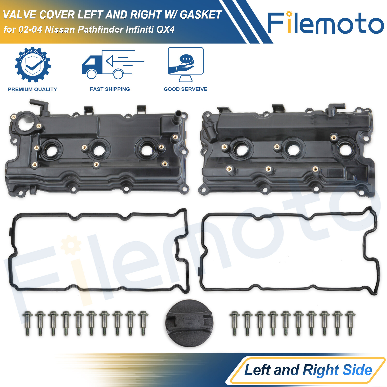 Valve Cover Left and Right w/ Gasket for 0204 Nissan Pathfinder