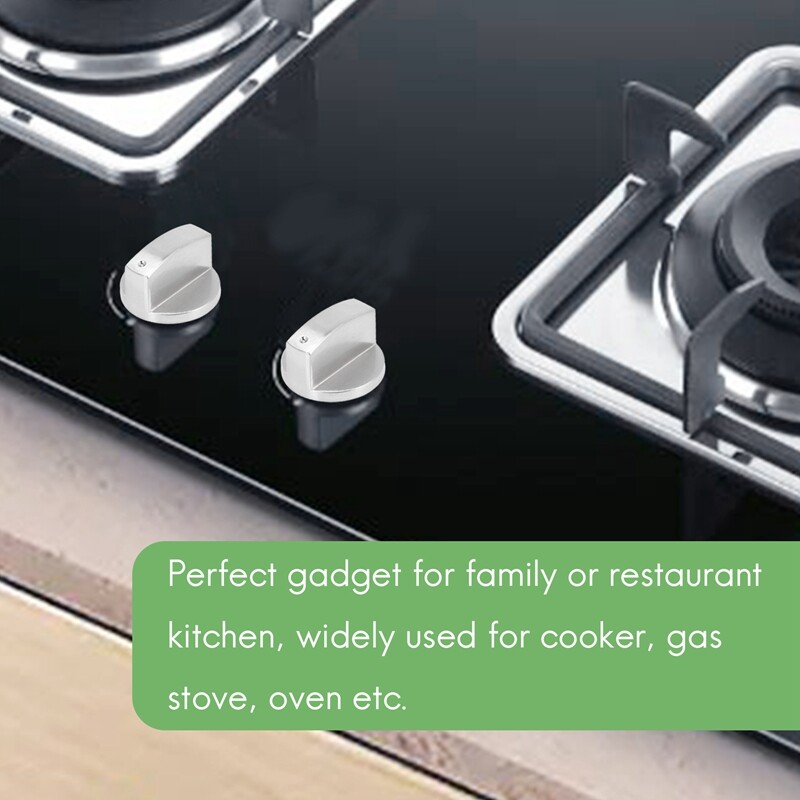 Stoves Cooker Knobs,Oven Knob(4pcs),6mm Universal Silver Gas Stove