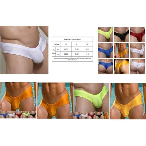 Mens Bulge Pouch Underwear Briefs Breathable Tangas Bikini Thong Swimwear Shorts - Picture 20 of 27