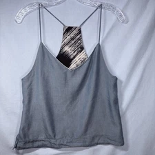 Lululemon Wake & Flow Camisole Top Size S-M Blue Chambray Racerback Sleeveless