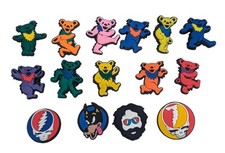 NEW Croc shoe Charms Grateful Dead Steal Your Face Dancing Bear New SET of 15