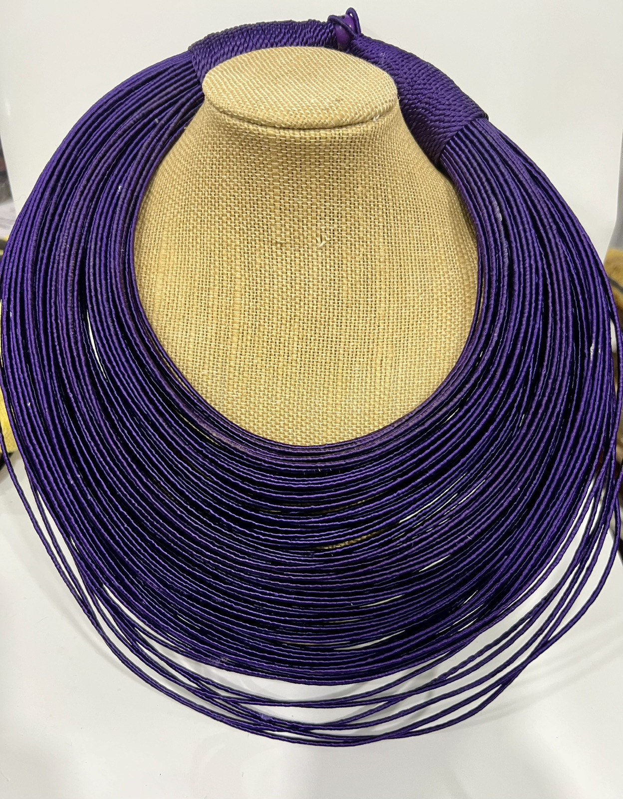 Statement Purple Threaded Multi-Strand Necklace B… - image 1