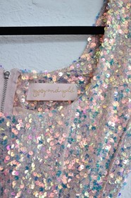 Olivaceous Iridescent Pink Mermaid Sequin Corset Top size S/M 