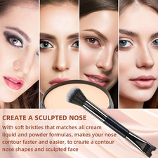 2 Pcs Nose Contour Brush, U-Shaped contour brushes for makeup, Multifunctiona...