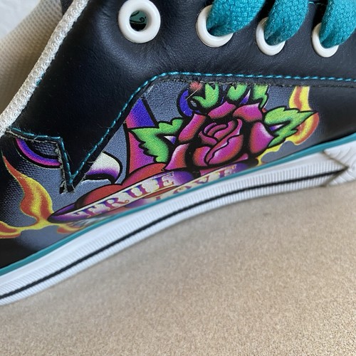 Zapato de Skate Y2K Ed Hardy Tatuaje Skateboarding SB Zapatilla Talla 9 Zapato Izquierdo Solo - Imagen 6 de 12