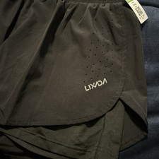 Lixada Men's 2-in-1 Running Shorts Quick Drying Breathable Active Exercise P9D3
