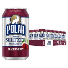 Polar Seltzer Water Black Cherry, 12 fl oz cans, 18 pack 216 Fl Oz (Pack of 1)