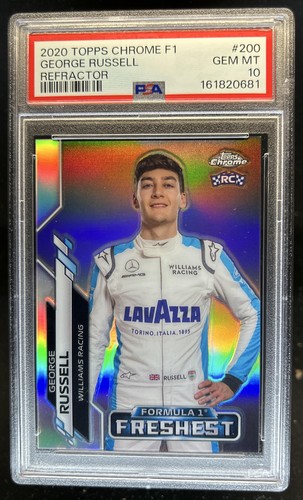 2020 Topps Chrome F1 George Russell Refractor Rookie RC #200 PSA 10 GEM MINT