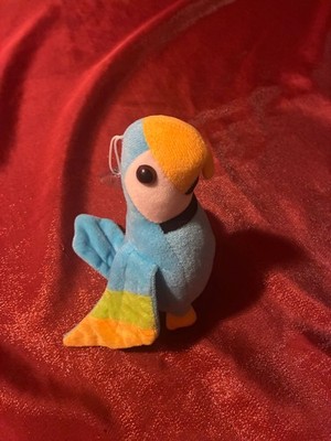 Puerto Rico Plush Parrot Bird Souvenir Stuffed Toy Blue Yellow Small Collectible