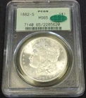 1882-S PCGS MS65 CAC OGH MORGAN SILVER DOLLAR OLD GREEN HOLDER. CAC