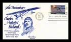 LINDBERGH FLIGHT 50TH ANNIVERSARY FDC SCOTT 1710 TUDOR HOUSE US COVER
