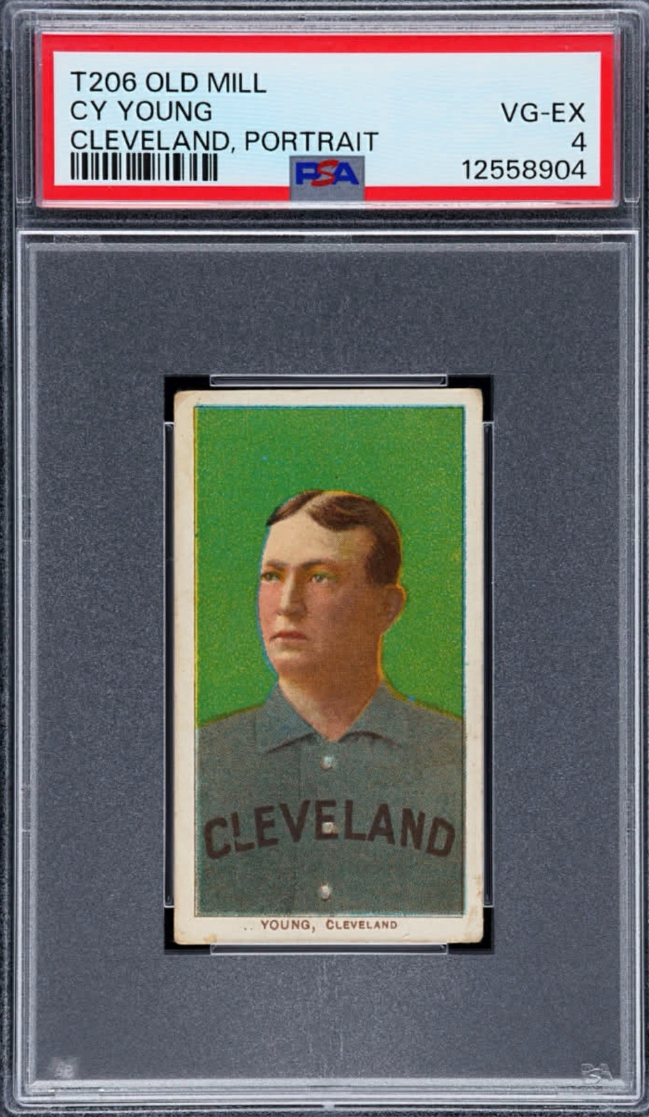 1909 OLD MILL ( T206) Cy Young Portrait PSA 4 VG-EX POP 2, 1 Higher