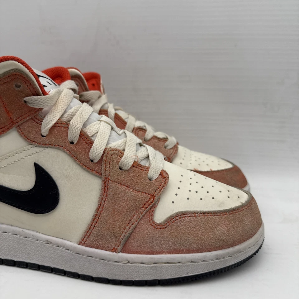 Nike Air Jordan 1 Mid Team Naranja Negro Vela Blanco DV1336-800 Talla 7 Y Foto 3 de 4