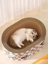 Wear Resistant Cat Scratching Lounge Bed with Cartoon Design