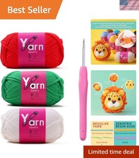 Smooth Cotton Blend Crochet Yarn - Beginner's Kit with Essential Accessories