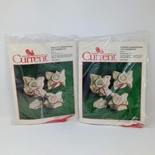 CURRENT Counted Cross-Stitch Jar Topper Kit Christmas 1 Complete 1 Partial Craft