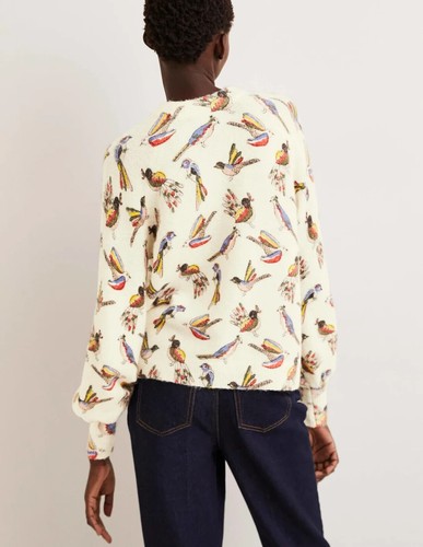 Jersey mullido manga blusa BODEN marfil Tropic Bird PVP £90 K0611 UK 12 NUEVO T9 - Imagen 6 de 7