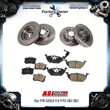 Front and Rear Disc brake Rotors+Brake Pad Sets fit VW GOLF 5 6 V/VI 1K1 5K1.