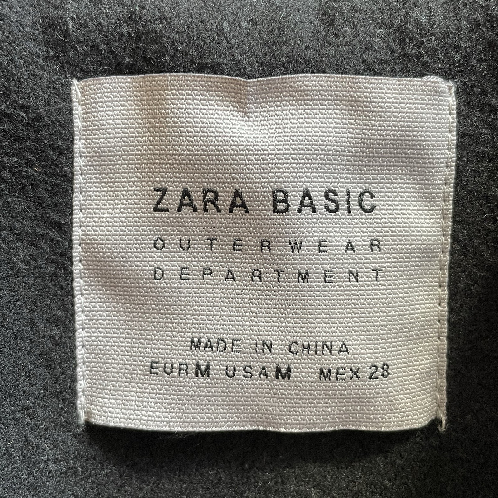 Zara Basic Outwear Black Wool Jacket Medium - image 7