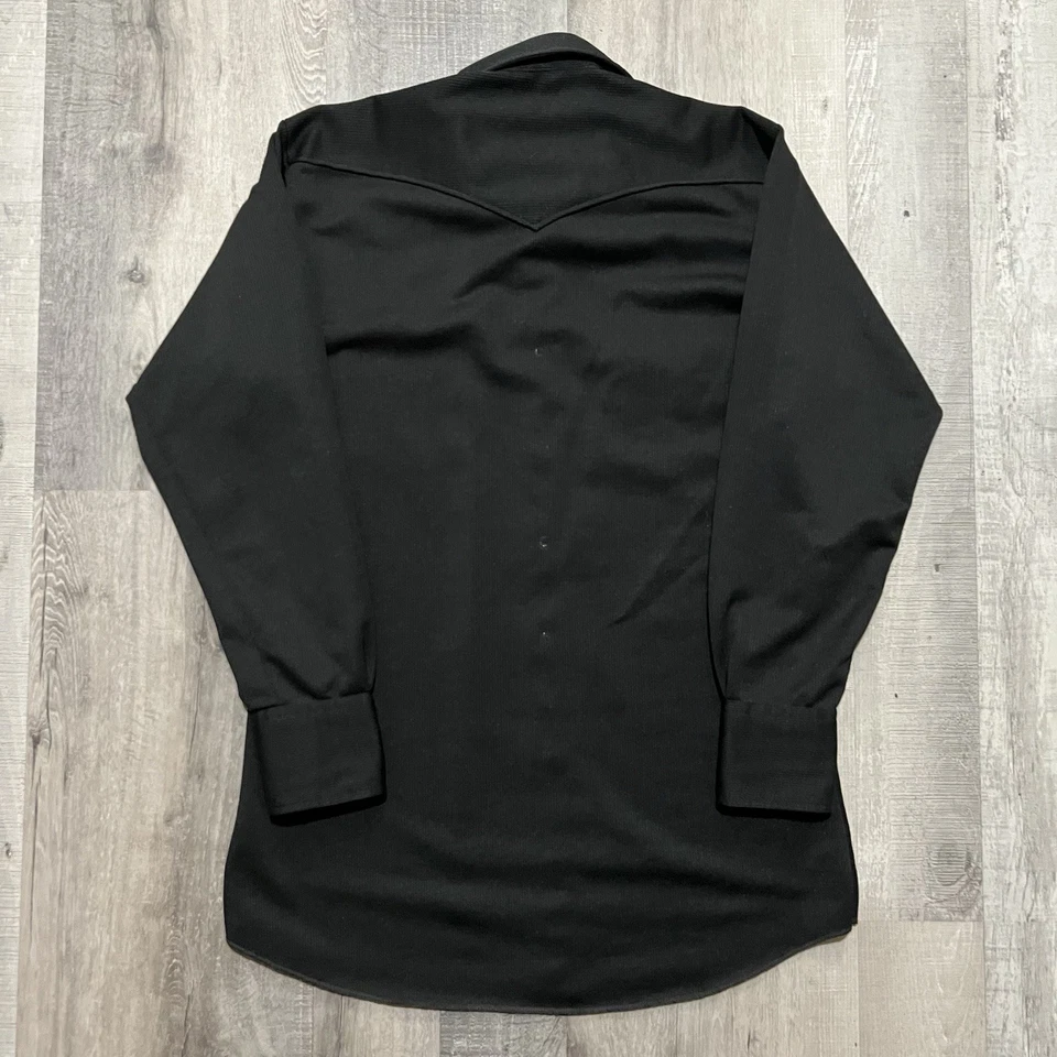 Vintage H Bar C Black Western Pearl Snap Ranchwear Cowboy Rockabilly Shirt Sz L - Image 2 of 4