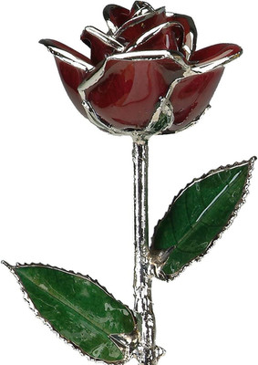 Burgundy Platinum Dipped Real Rose - 11'' Stunning Forever Gift