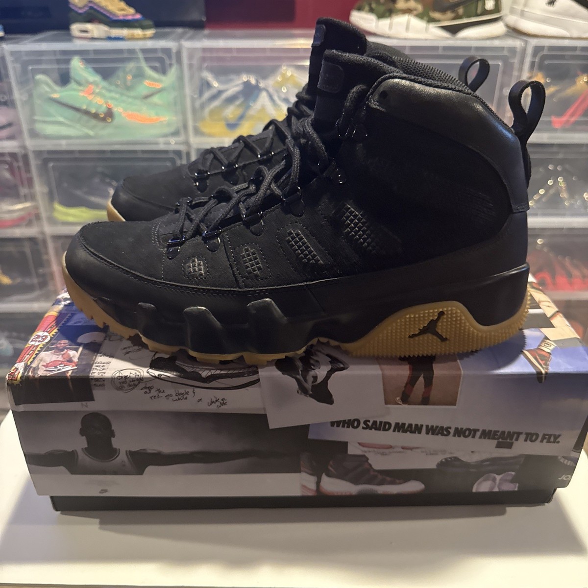 Air Jordan 9 Retro Boot NRG Black Gum AR4491 025 Size 12M/13.5W | eBay
