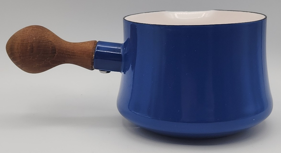 Dansk Kobenstyle Midnight Blue Butter Warmer 3 5/8" Tall Teak Handle