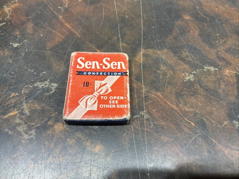 Vintage Sen-Sen Confections Red White Black Box, With Contents Some Left