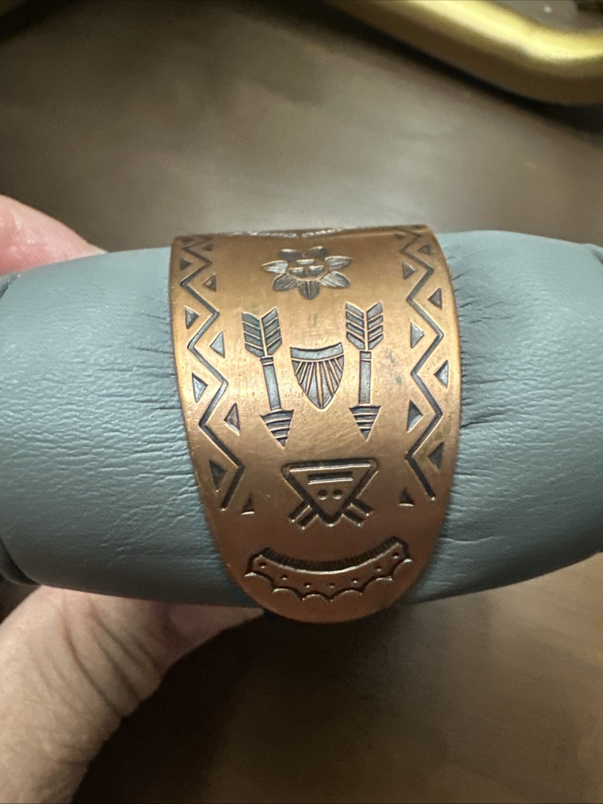 EUC ~Vintage Solid Copper Native American Thunder… - image 3