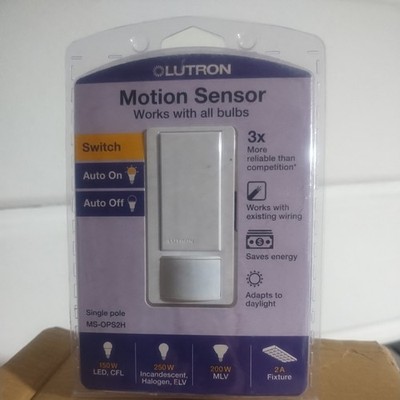 Lutron Motion Sensor Switch Works with all Bulbs Single Pole MS-OPS2H NEW T