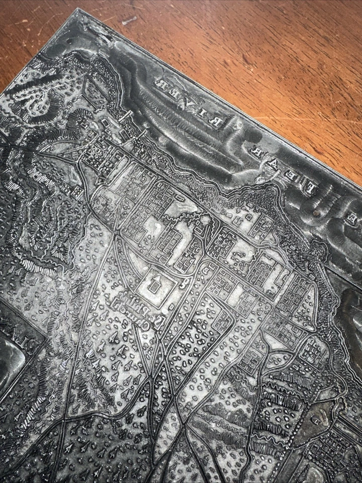 Print Block ( Plan of The Town & Port of Brunswick N. Carolina ) RARE!! 9.5 X 7” - Image 3 of 4