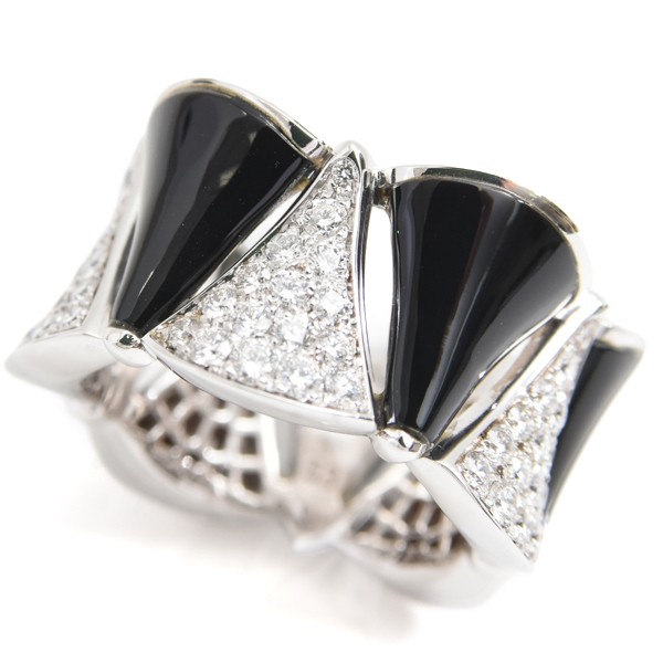BVLGARI DIVAS' DREAM Ring Onyx Diamond 750WG US#6-1/4 P0051128