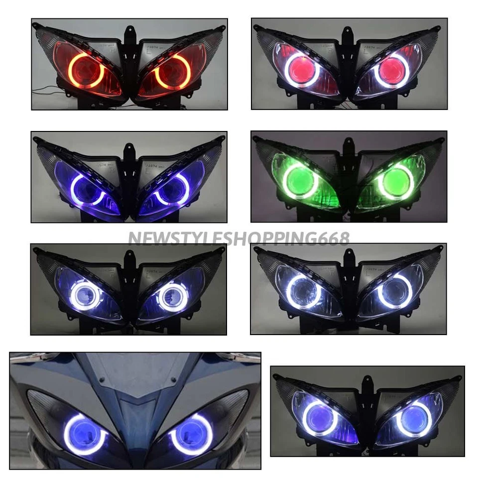 Assembly Headlight Headlamp Projector Angel Devil Eyes For Yamaha FZ6S 2003-2009 - Image 2 of 4