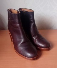 A.P.C womens brown leather heeled ankle boots UK 5 EU 38 pre-loved