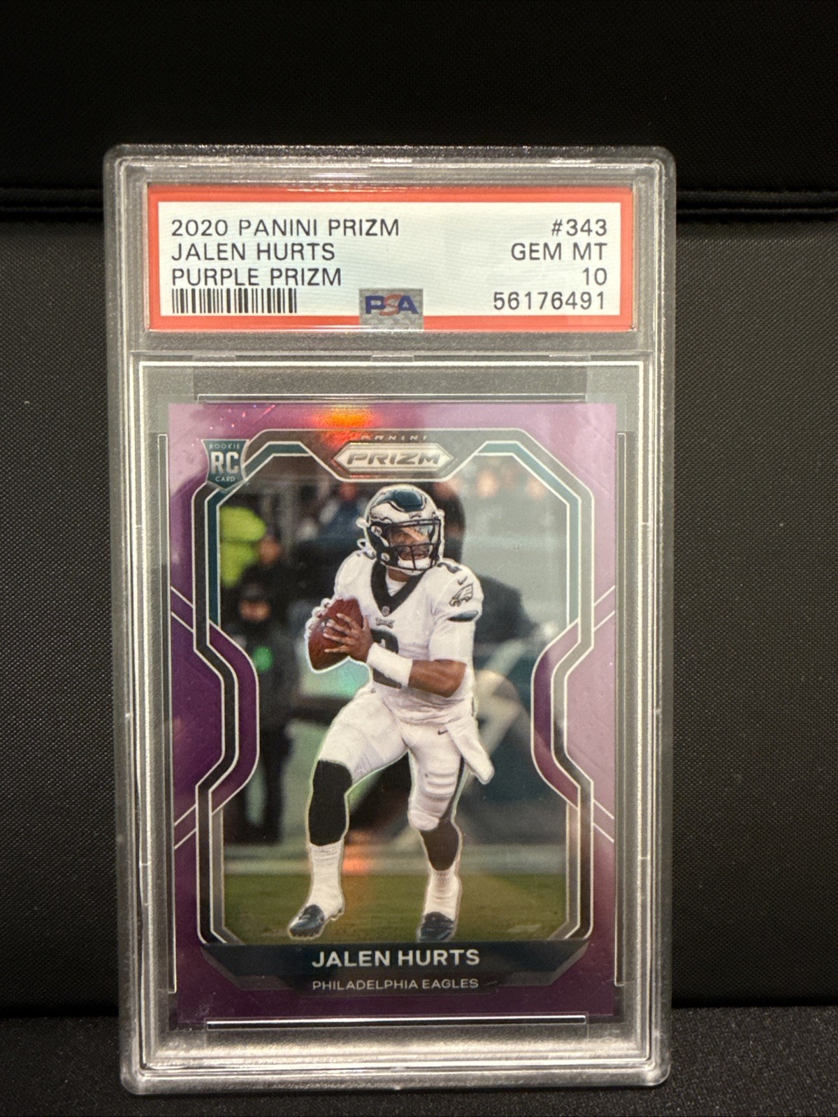 2020 Purple Prizm /125 Jalen Hurts #343 PSA 10 GEM MINT RC POP 6 - Eagles