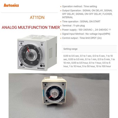 AUTONICS AT11DN Multi Function Analog Timer 100-240V AC 24-240VDC FAST SHIPPING 
