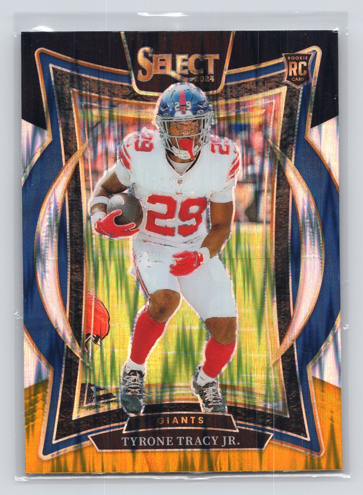 2024 Panini Select #61 Tyrone Tracy Jr. Black & Orange Prizm Shock