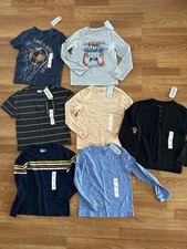 7-Piece NWT Cat Jack Boys Tops Bundle - Size S 6/7 Long Short Sleeve
