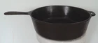 VINTAGE UNMARKED, FLAT WAGNER CAST IRON, 10 1/2” DEEP CHICKEN FRYER #8. USA