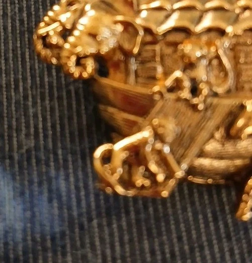 复古雅芳金色诺亚方舟胸针动物圣经故事 1 3/4"L×1 3/4"H — 第 3/4 张图片