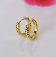 Waterproof 14K Gold Plated Rhodium Twisted Mini Huggie Hoop Earrings Nickel-Free