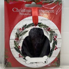 Black Poodle Dog Ornament DIY Personalize Christmas Tree Holiday Decoration NEW