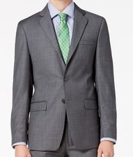 Calvin Klein Hombres Gris X-Fit Slim-Fit 2 Piezas Traje Pantalones Chaqueta Talla 44S 34W 32L